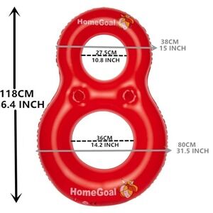 Inflatable Red Number 8 Pool Float With Drink Holders Large Two Person